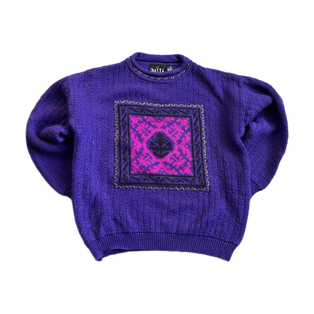 VTG 90s pasta purple knit sweater size M